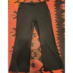 Yogipace Black Yoga Pants L Petite 27-Inch Inseam Stretchy Nylon & Elastane Wome